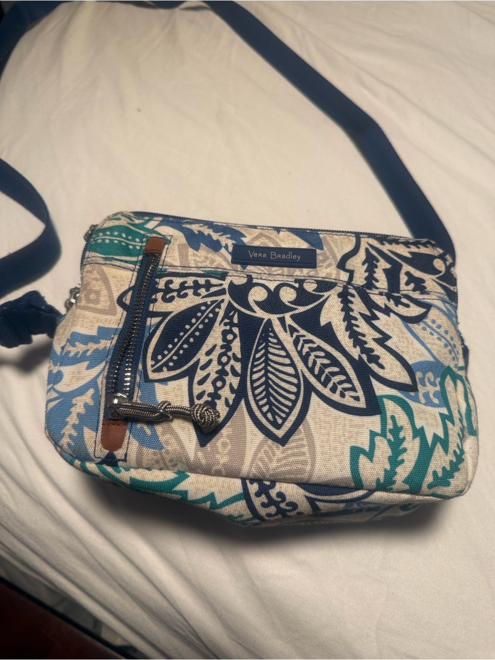 Vera Bradley Navy Teal Floral Crossbody Bag